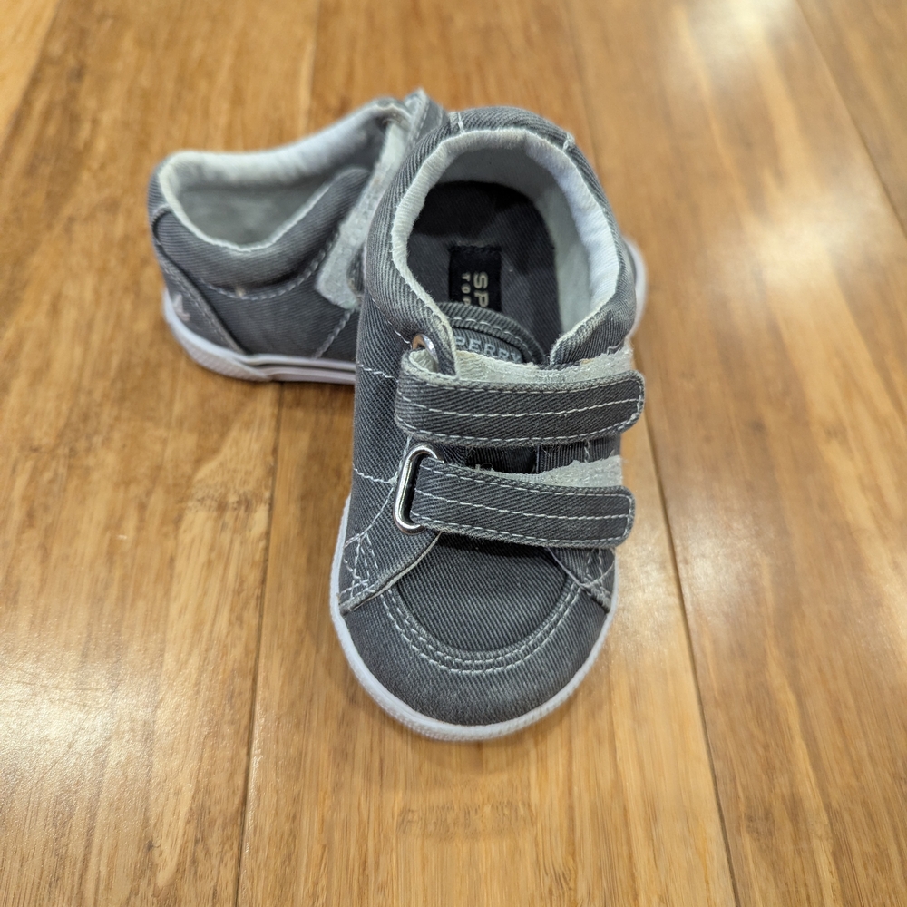 Sperry Top-Sider Gray infant velcro shoes